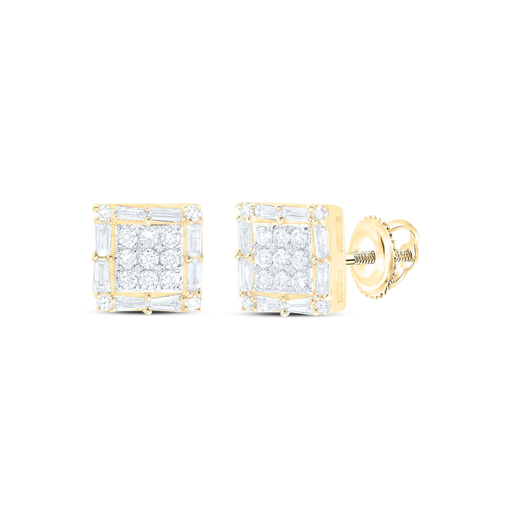 10kt Yellow Or White Gold 1/2ctw Diamond Nk Square Earring