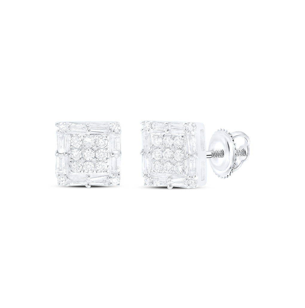10kt Yellow Or White Gold 1/2ctw Diamond Nk Square Earring