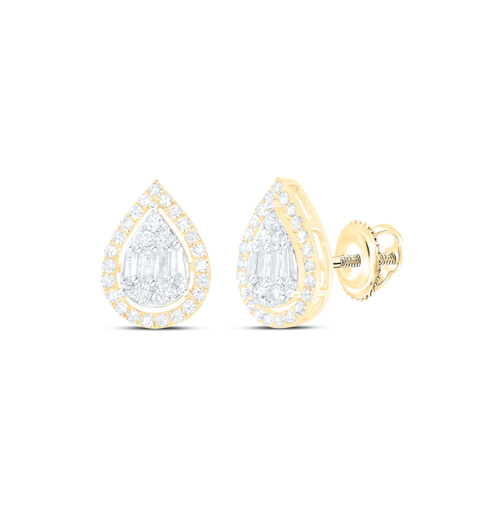 10kt Yellow Or White Gold 1/2ctw Diamond Nk Pear Ladies Earring