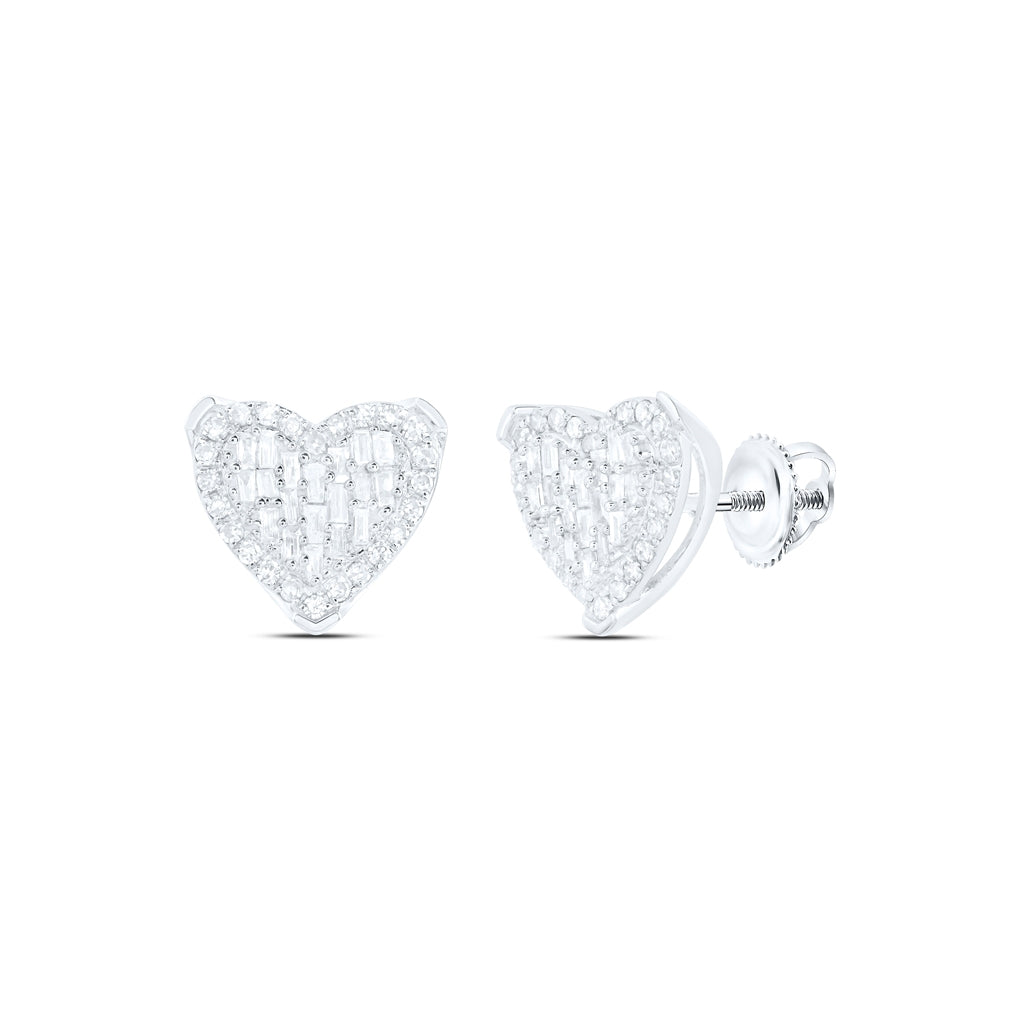 10kt Yellow Or White Gold 1/2ctw Diamond Nk Heart Earring