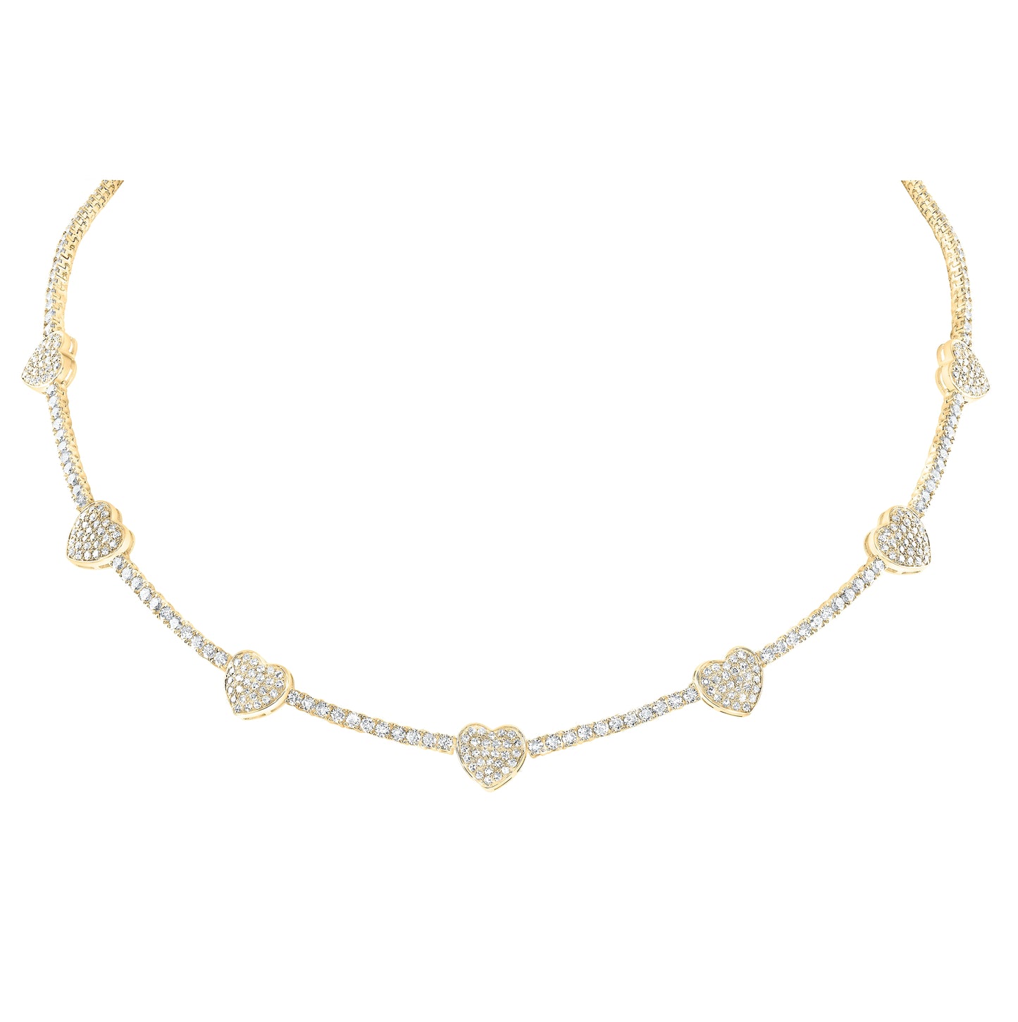 14kt Yellow Gold 5 1/2ctw Diamond Nke Heart Fashion Necklace (17inch)