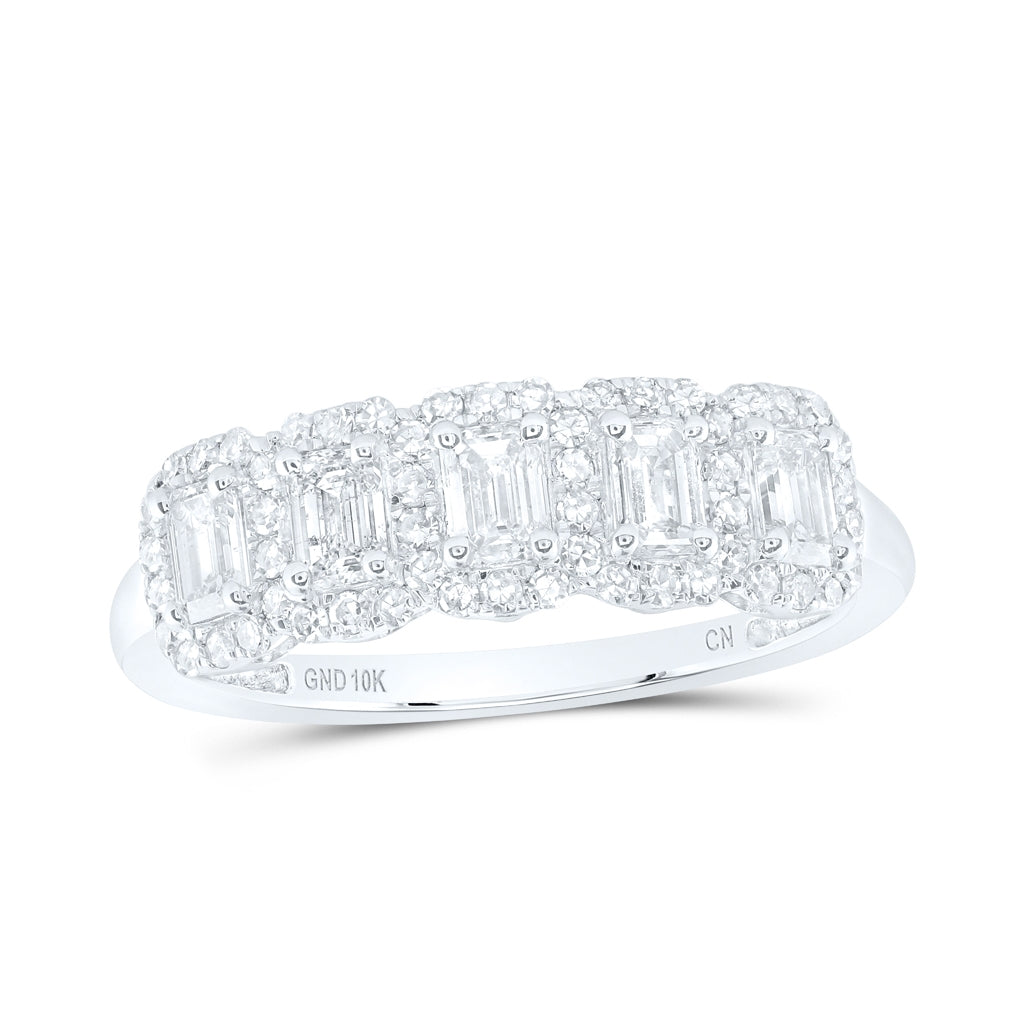 10kt Yellow Gold 1ctw Diamond Cn Emerald Dia Anniversary Fashion Band