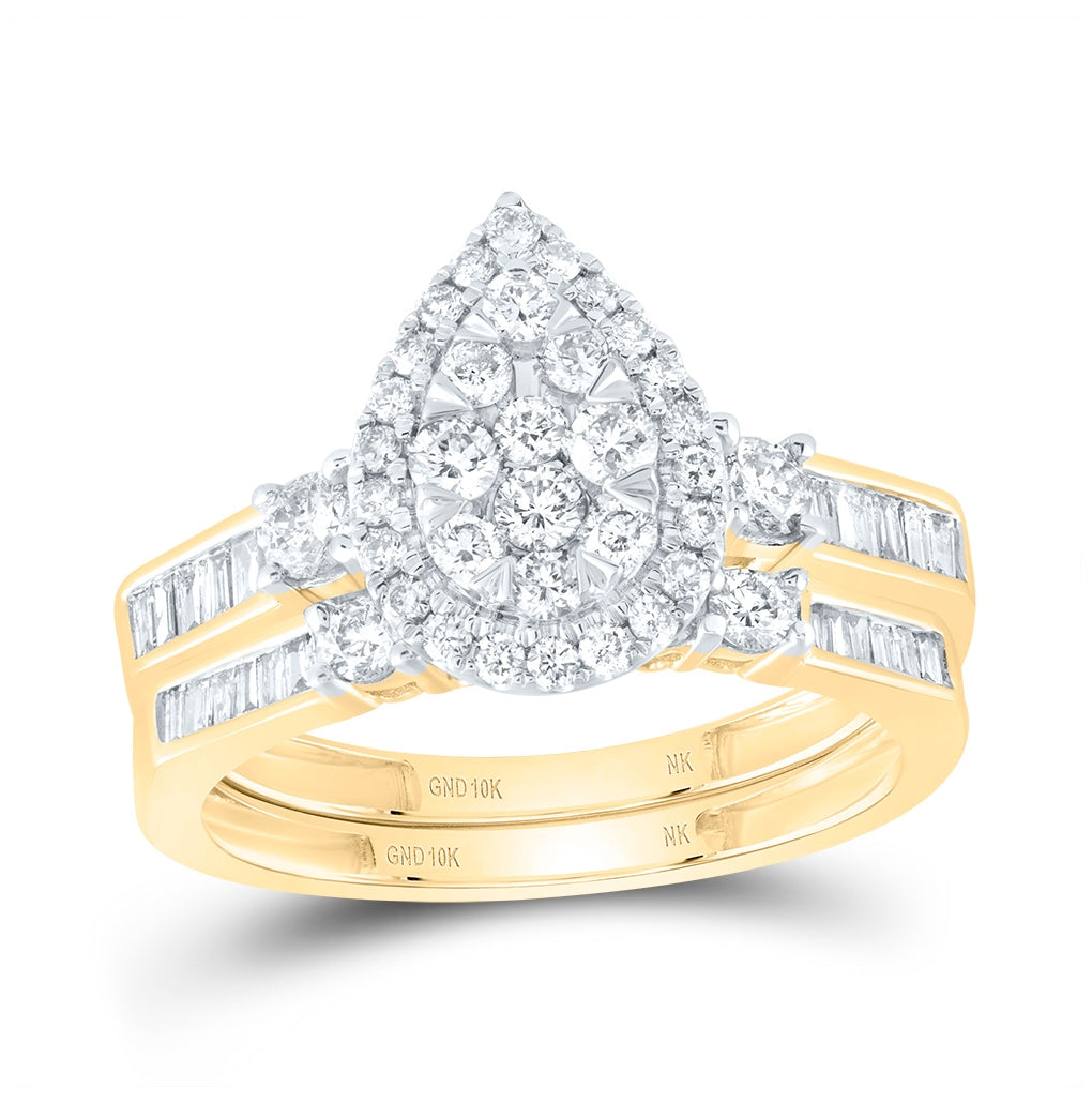 10kt Yellow Or White Gold 1 Ctw Diamond Nk Fashion Bridal Set