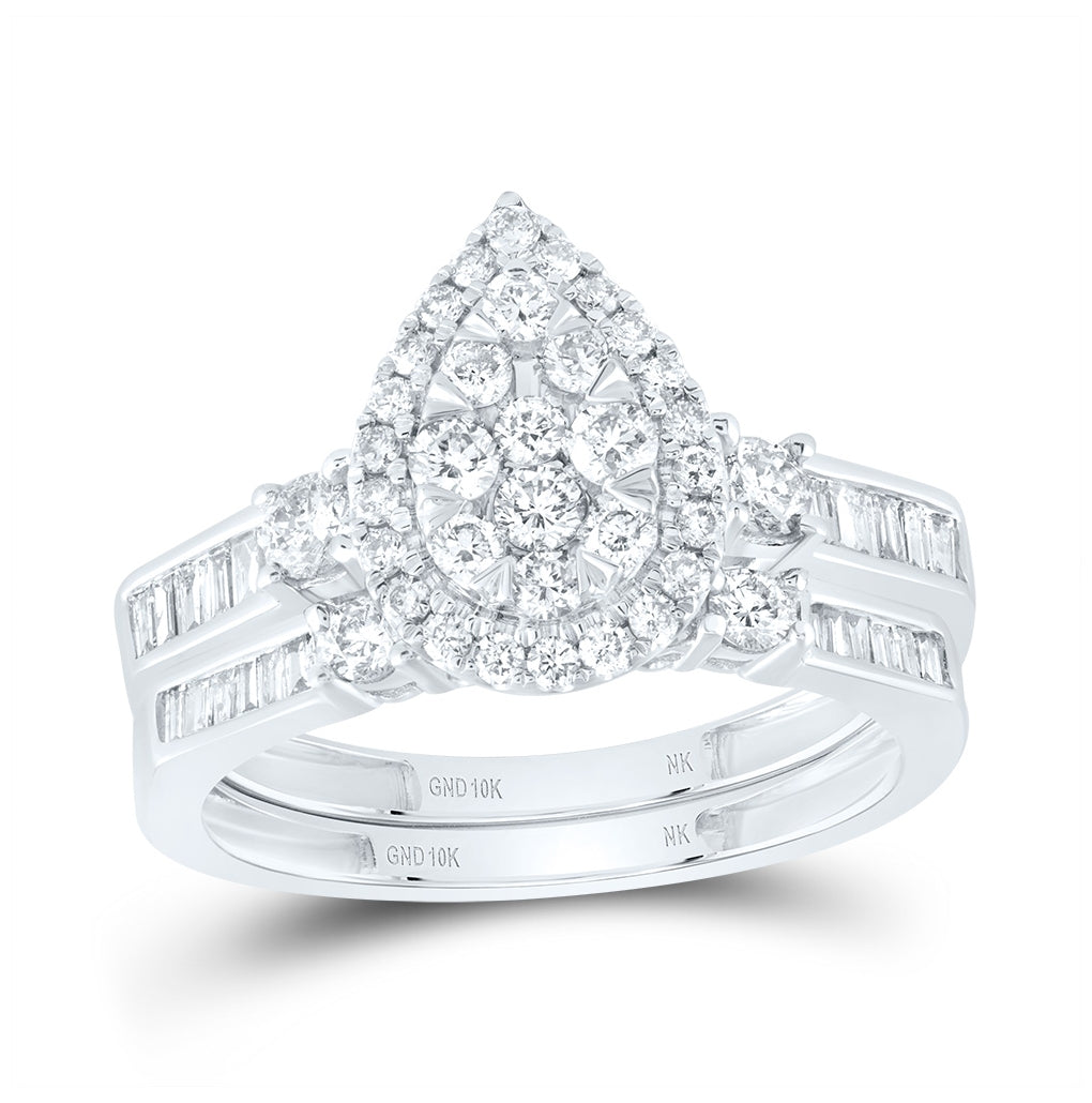 10kt Yellow Or White Gold 1 Ctw Diamond Nk Fashion Bridal Set