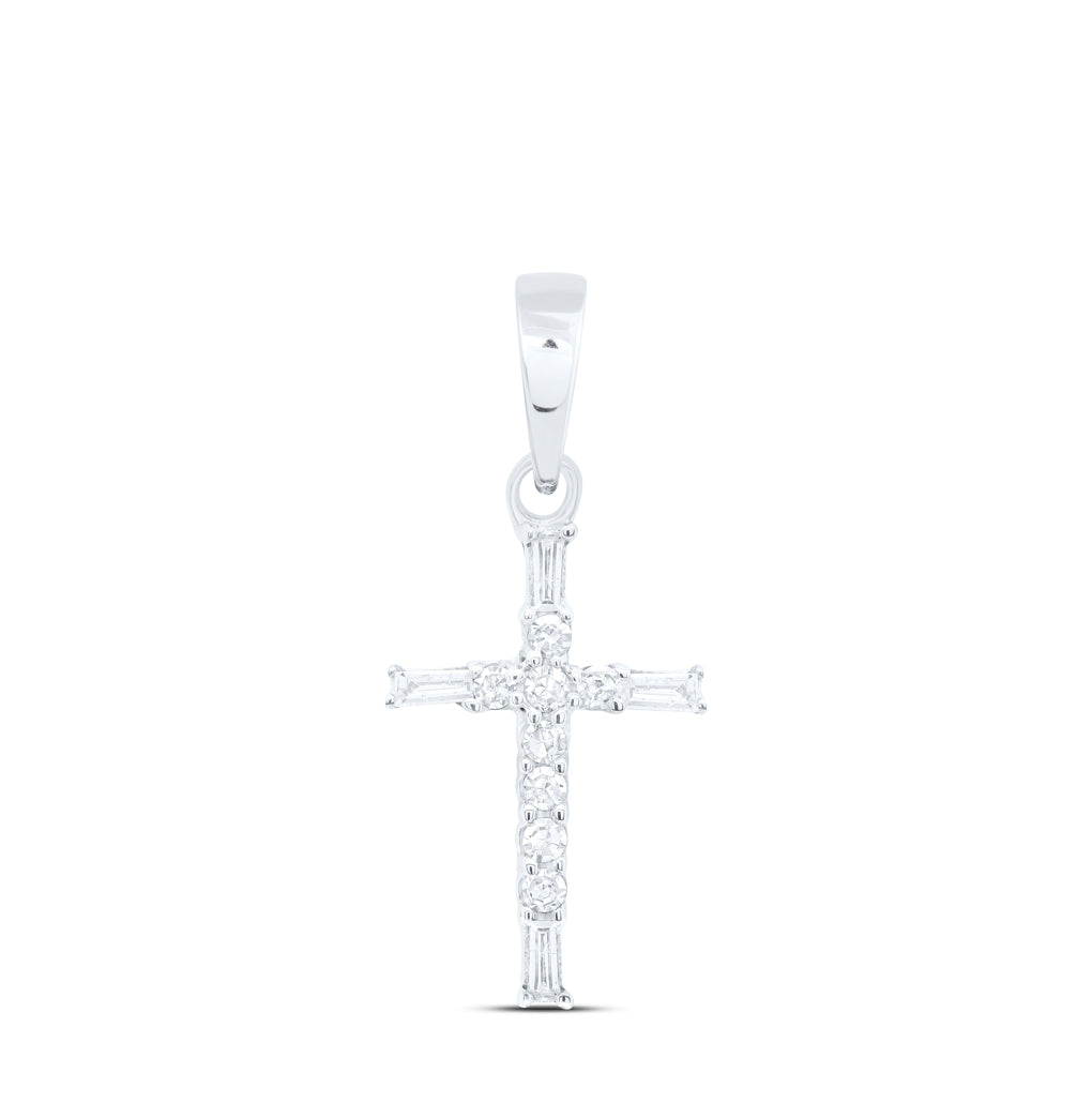 10K Yellow Or White Or Rose Gold 1/10 Ctw Dia Nk Gift Cross Pendant