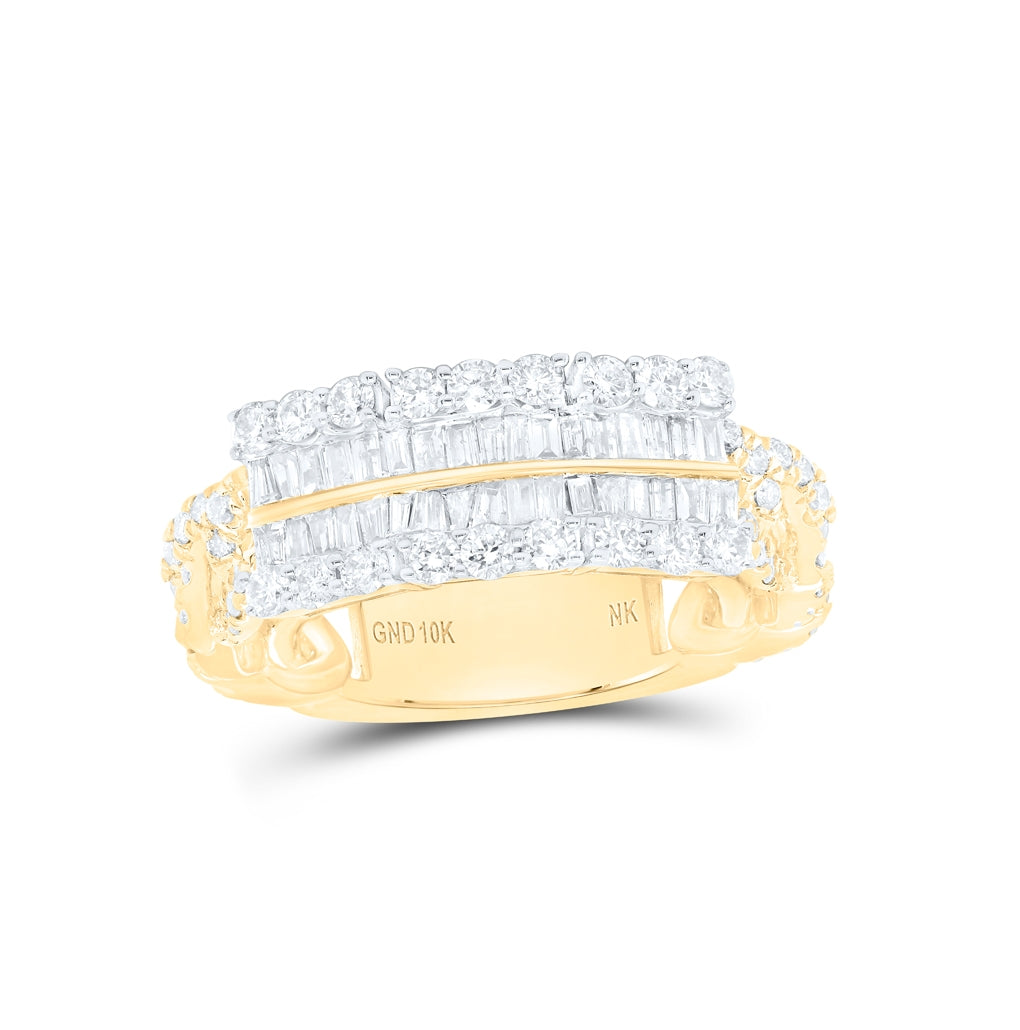 10kt Yellow Gold 1 5/8ctw Diamond Nk Mens Band
