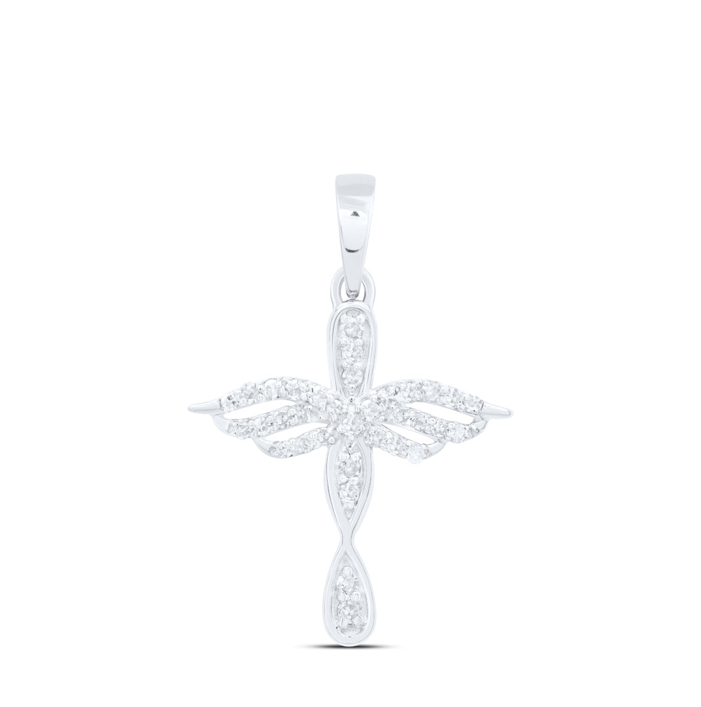 10K Yellow Or White Or Rose Gold 1/8 Ctw Dia Nk Gift Cross Pendant