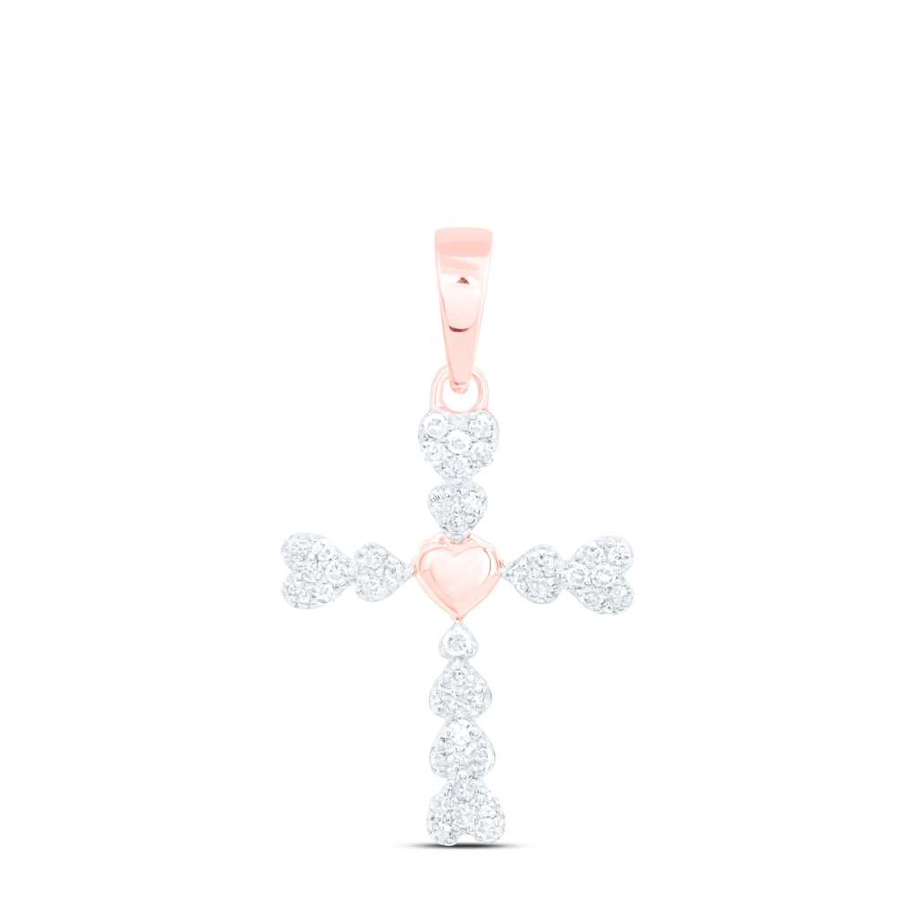 10K Yellow Or White Or Rose Gold 1/10 Ctw Dia Nk Gift Cross Pendant