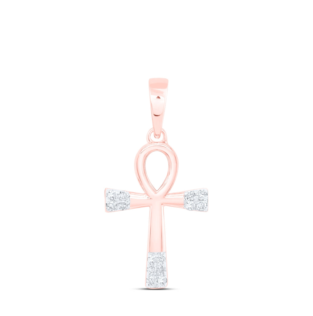 10K Yellow Or White Or Rose Gold 1/20 Ctw Dia Nk Gift Cross Pendant
