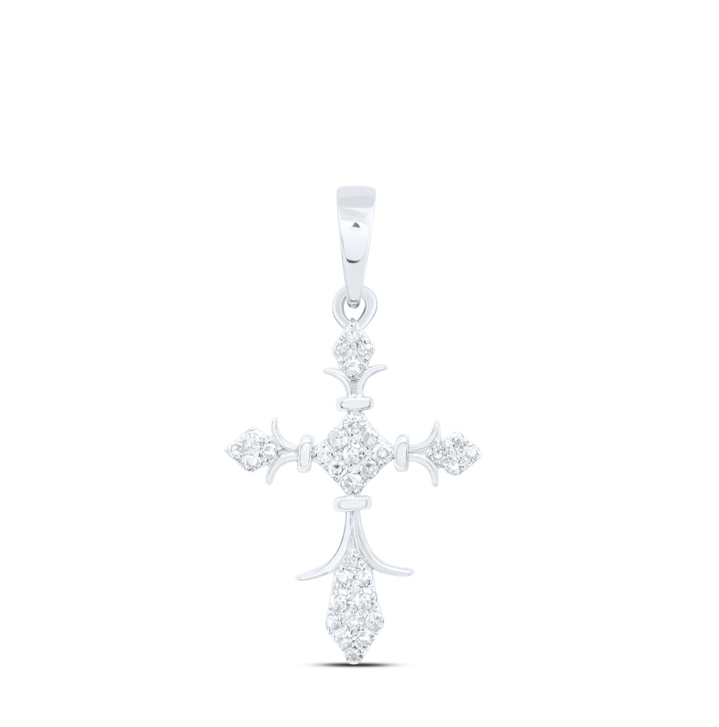 10K Yellow Or White Or Rose Gold 1/10 Ctw Dia Nk Gift Cross Pendant