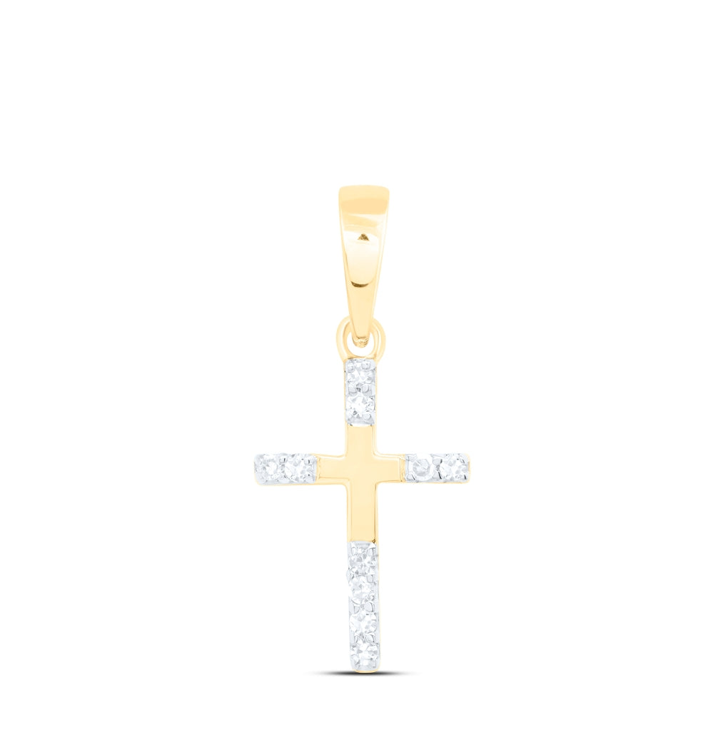 10K Yellow Or White Or Rose Gold 1/20 Ctw Dia Nk Gift Cross Pendant