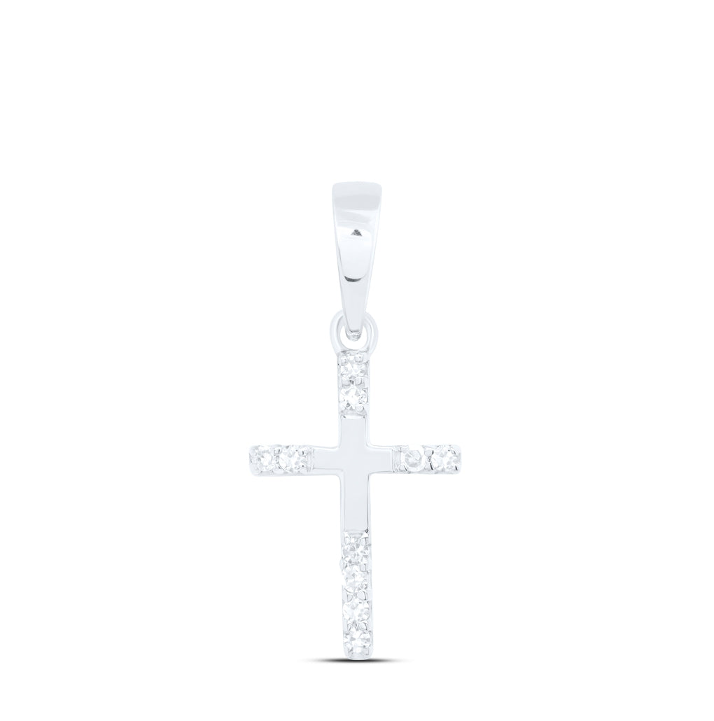 10K Yellow Or White Or Rose Gold 1/20 Ctw Dia Nk Gift Cross Pendant