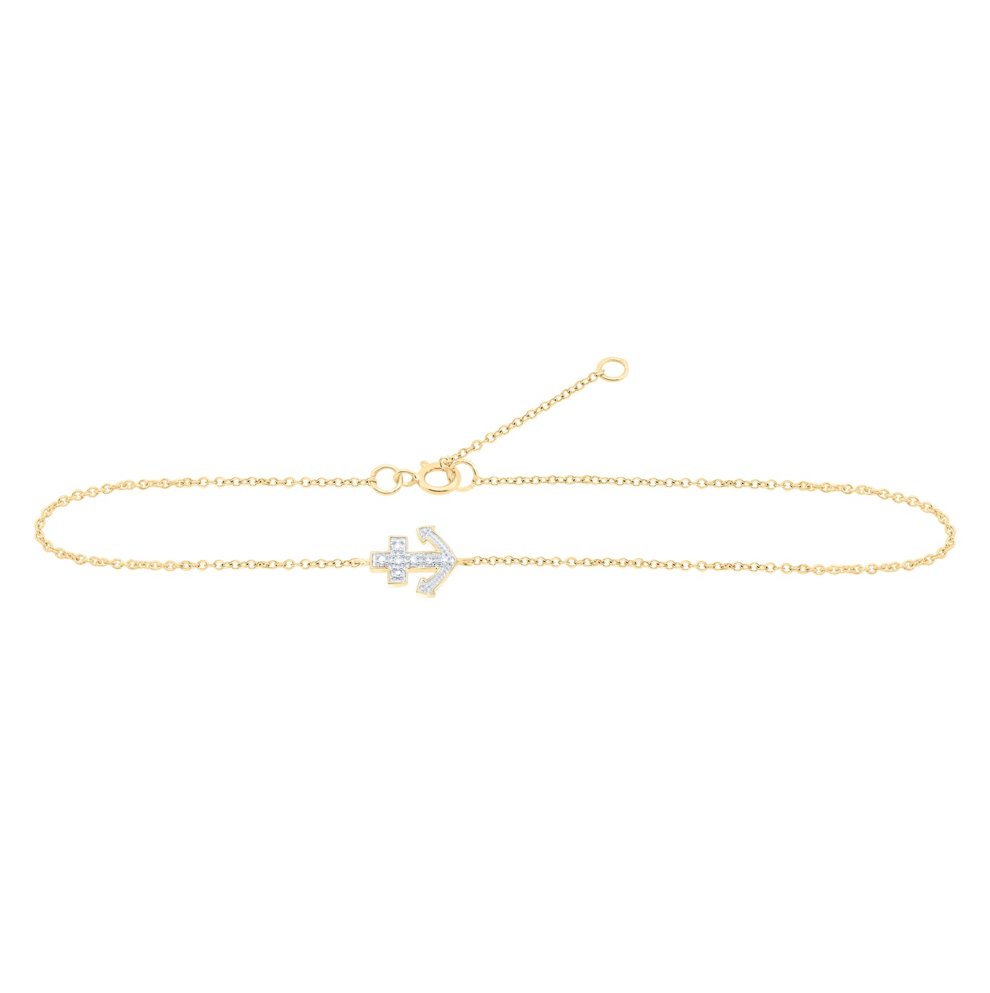 10kt Yellow Or White Gold 1/20ctw Diamond Nk Gift Anklet (9 Inch)