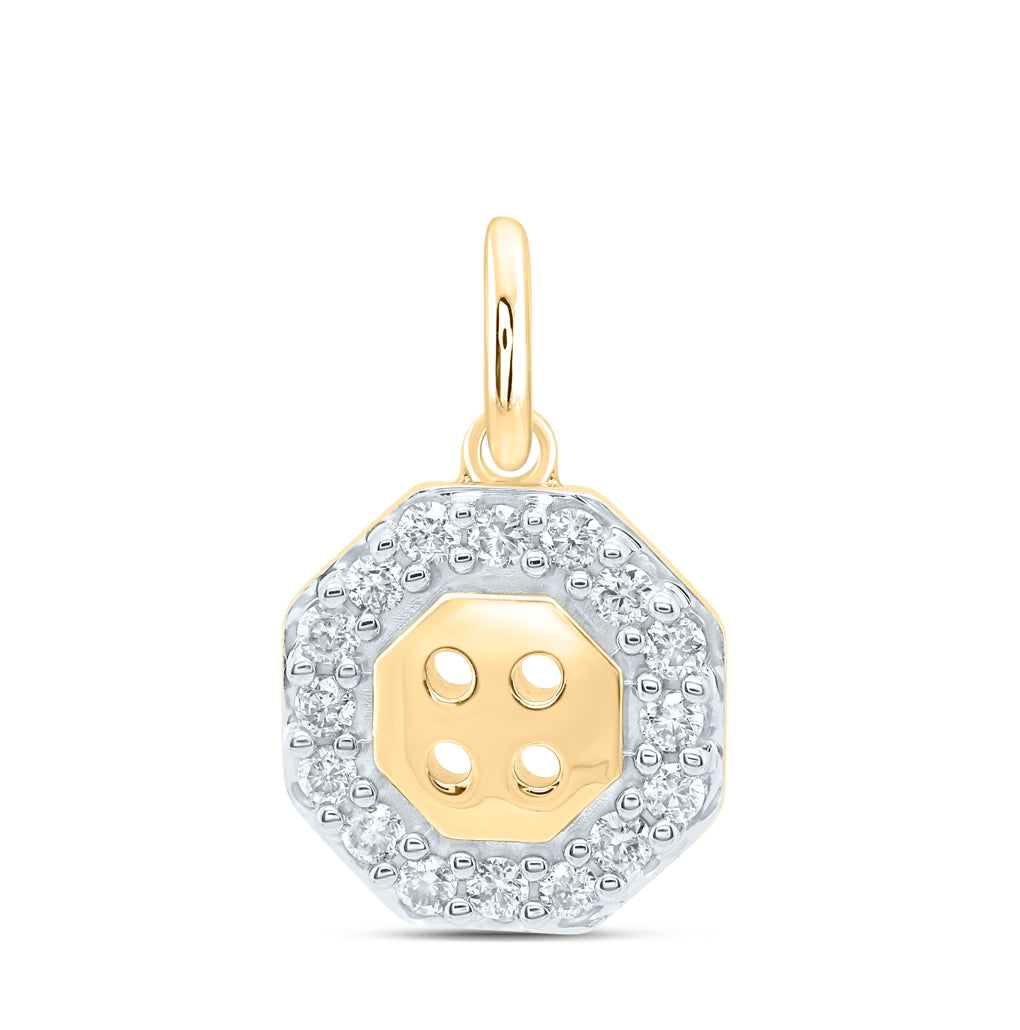 10K Yellow Or White Or Rose Gold 1/8ctw Diamond Nk Gift Octagon Pendant