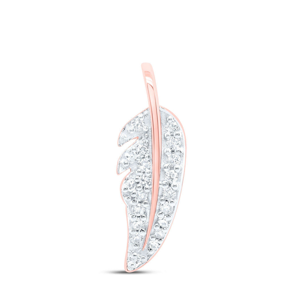 10kt Rose Gold 1/10ctw Diamond Nk Gift Pendant