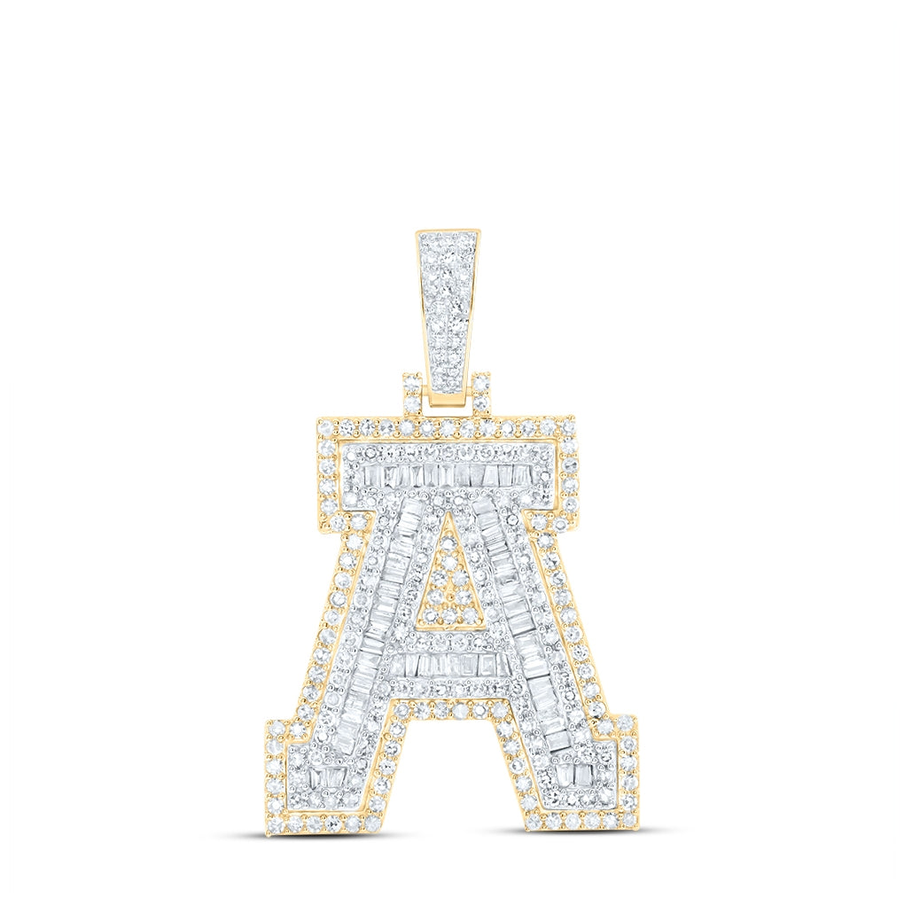 10kt Yellow Gold Diamond Nk Initial Mens Pendant