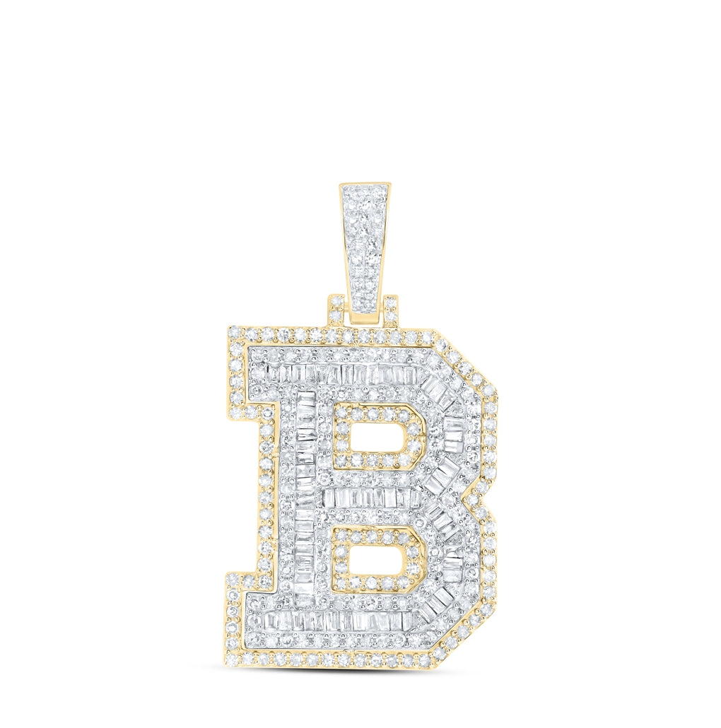 10kt Yellow Gold Diamond Nk Initial Mens Pendant