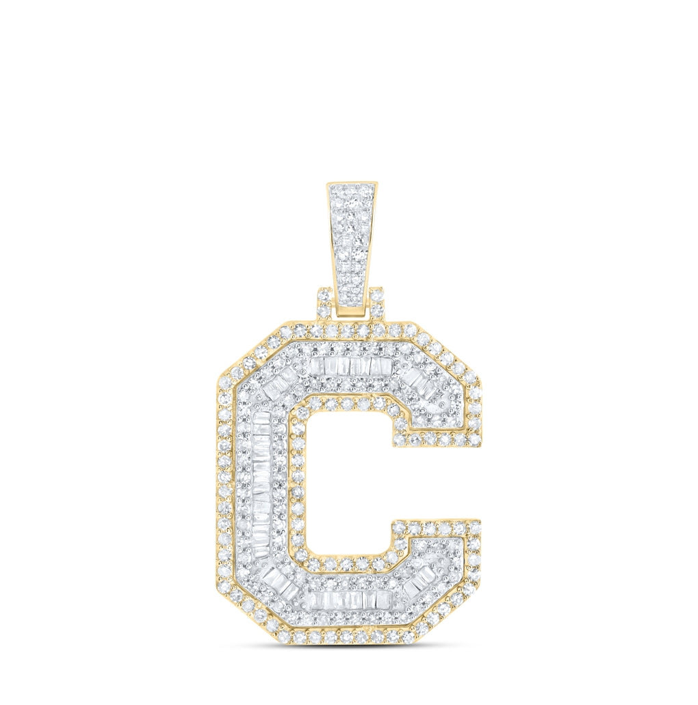 10kt Yellow Gold Diamond Nk Initial Mens Pendant