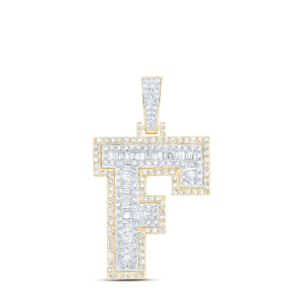10kt Yellow Gold Diamond Nk Initial Mens Pendant