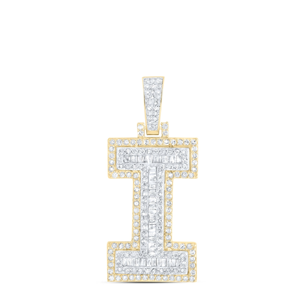 10kt Yellow Gold Diamond Nk Initial Mens Pendant