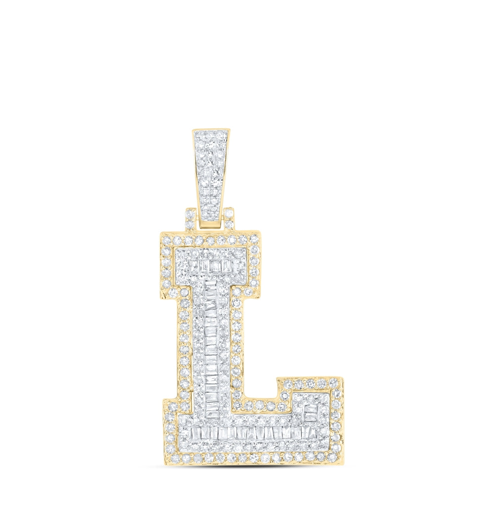 10kt Yellow Gold Diamond Nk Initial Mens Pendant