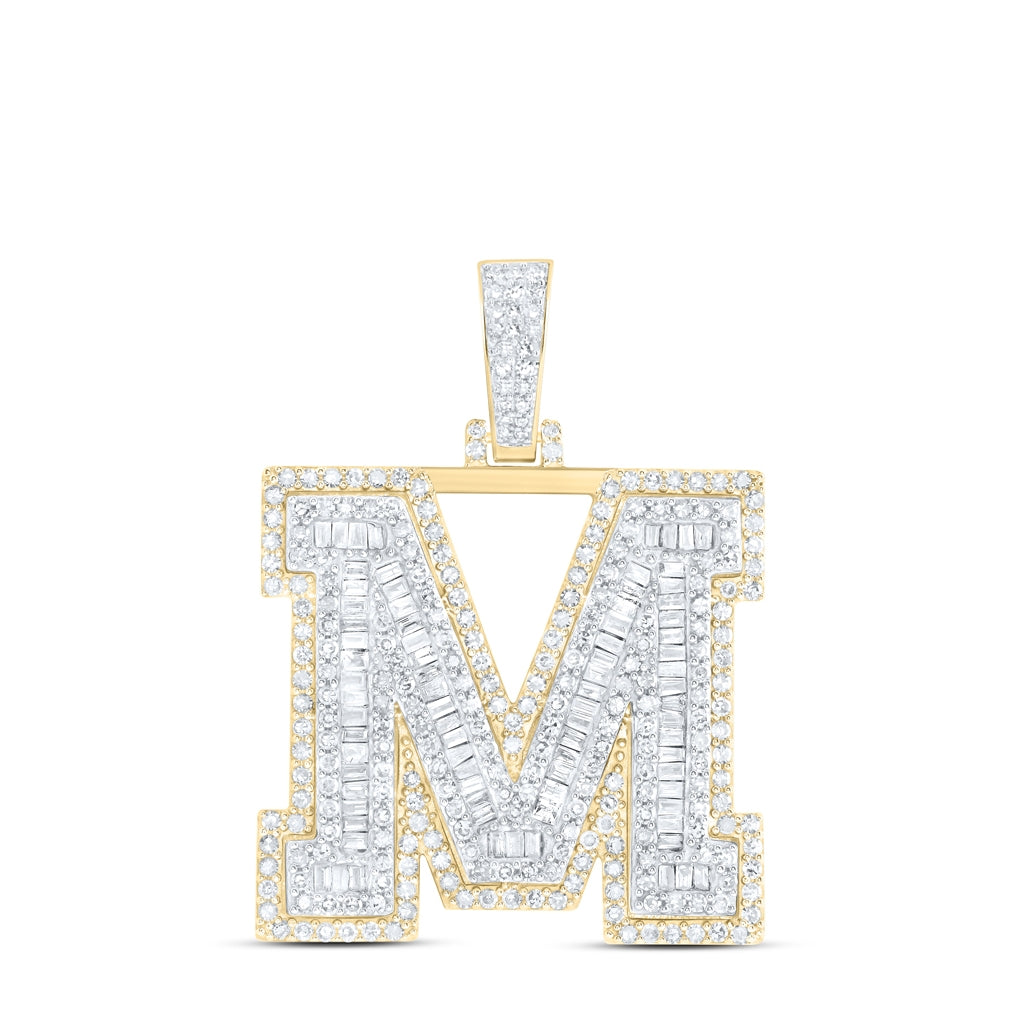 10kt Yellow Gold Diamond Nk Initial Mens Pendant