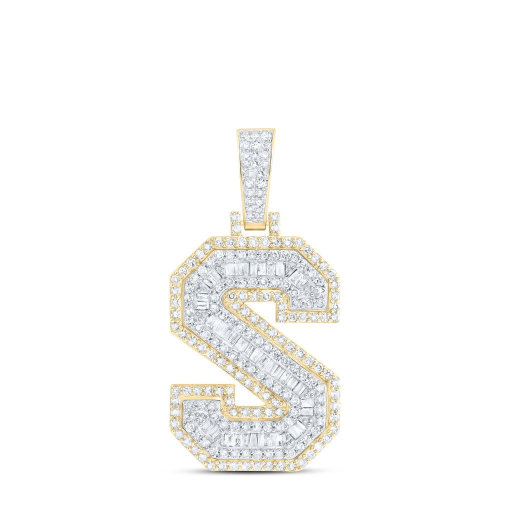 10kt Yellow Gold Diamond Nk Initial Mens Pendant