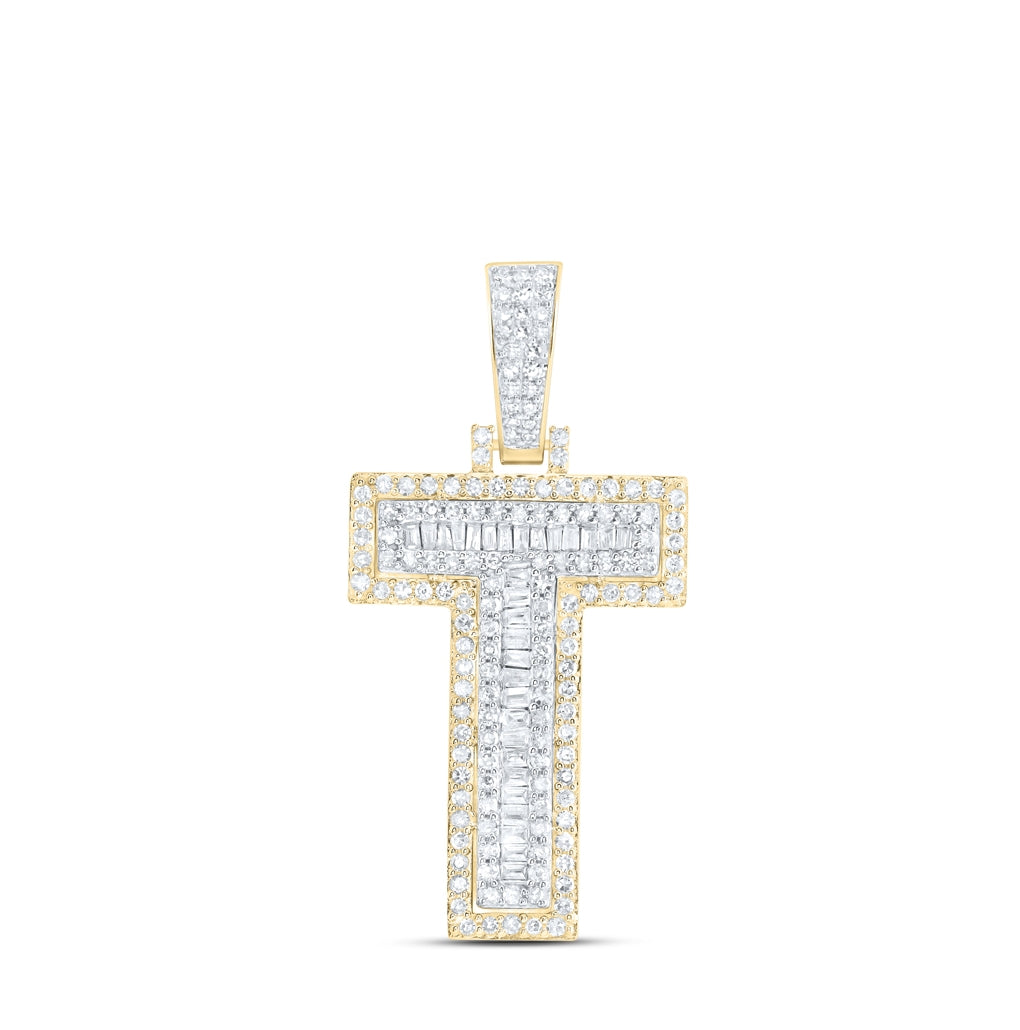 10kt Yellow Gold Diamond Nk Initial Mens Pendant