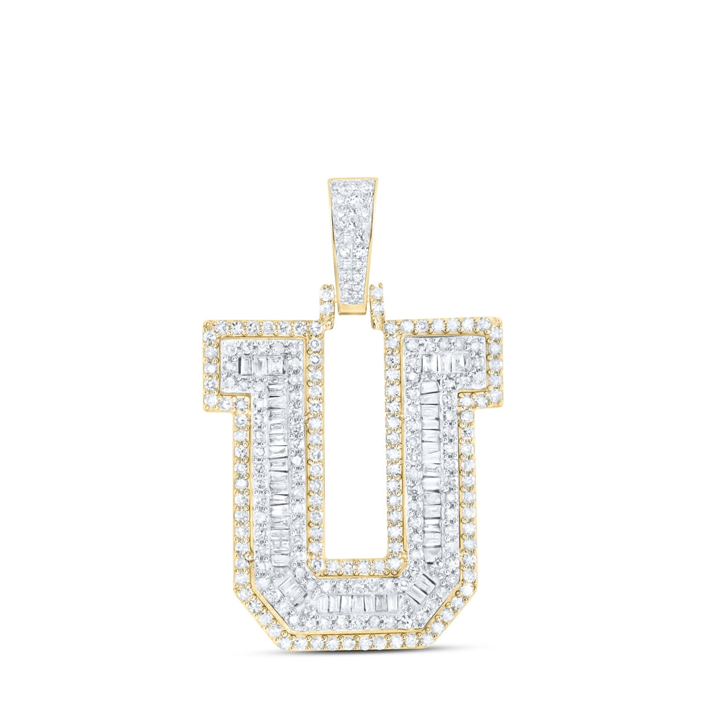 10kt Yellow Gold Diamond Nk Initial Mens Pendant