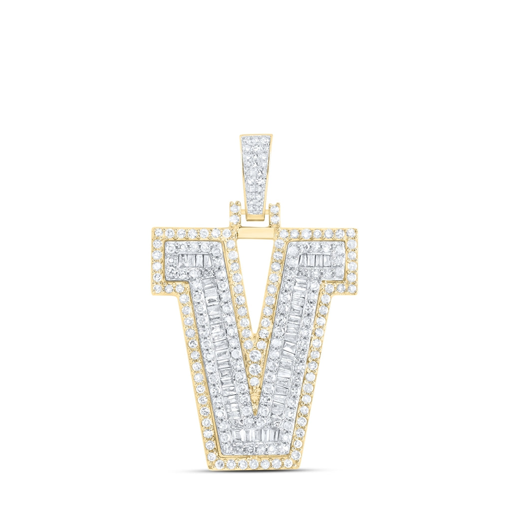 10kt Yellow Gold Diamond Nk Initial Mens Pendant