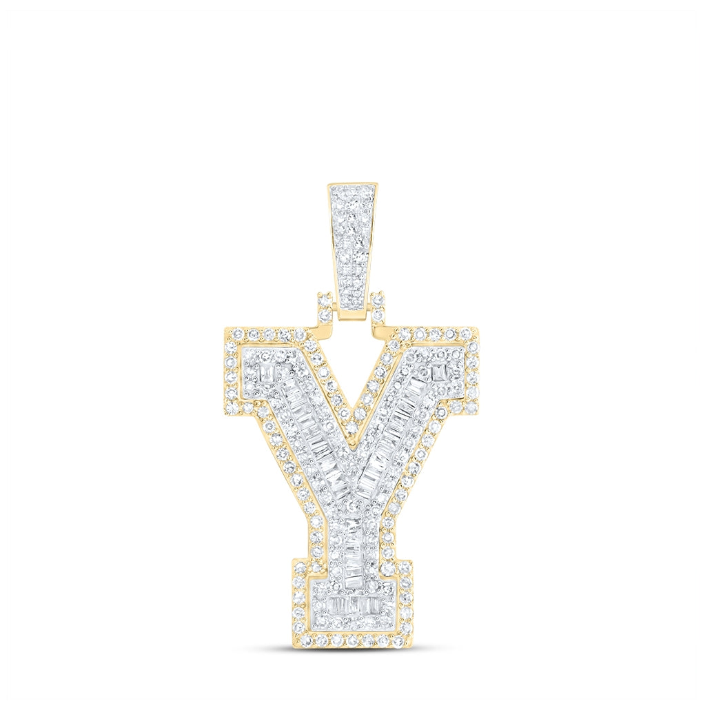 10kt Yellow Gold Diamond Nk Initial Mens Pendant