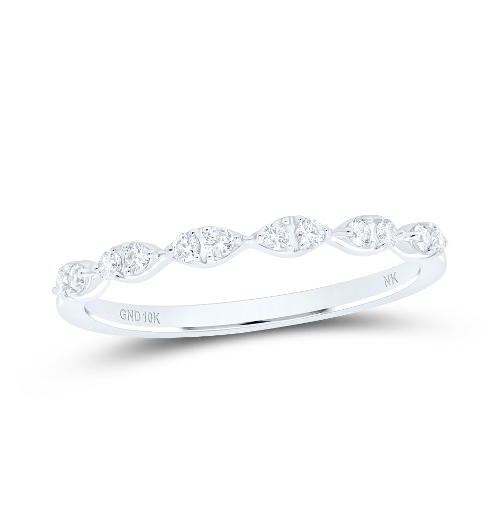 10kt White Gold 1/6ct. Diamond Nk Gift Stackable Band