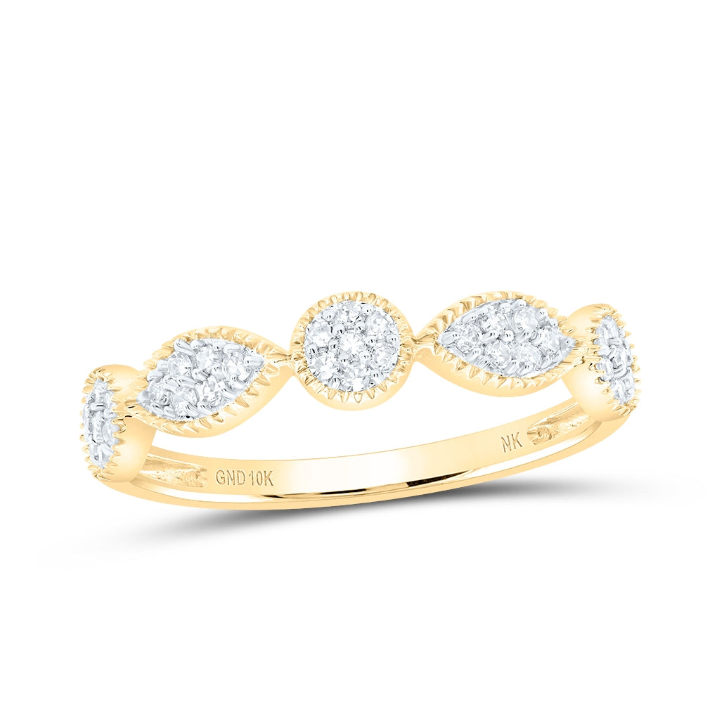 10kt Yellow Or White Or Rose Gold 1/6ctw Diamond Nk Gift Stackble Band