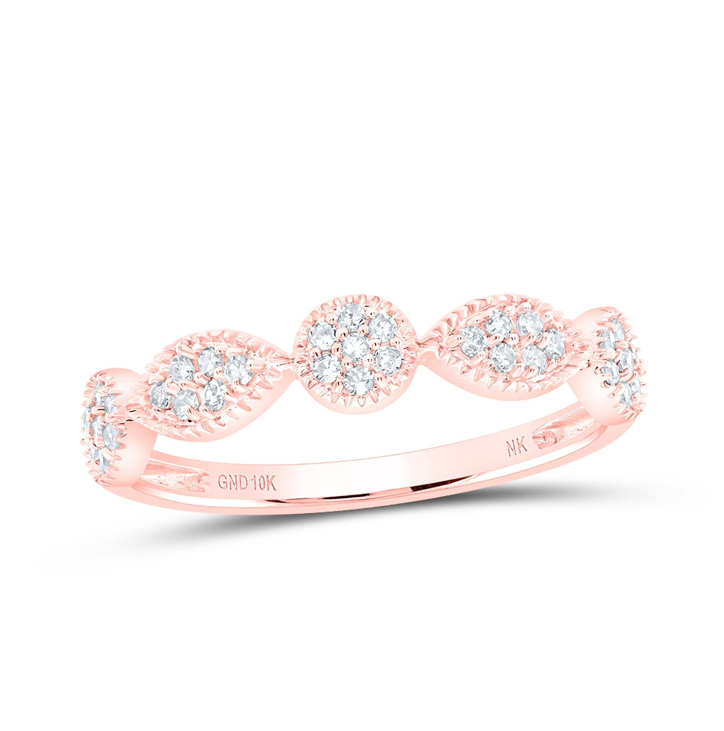 10kt Yellow Or White Or Rose Gold 1/6ctw Diamond Nk Gift Stackble Band