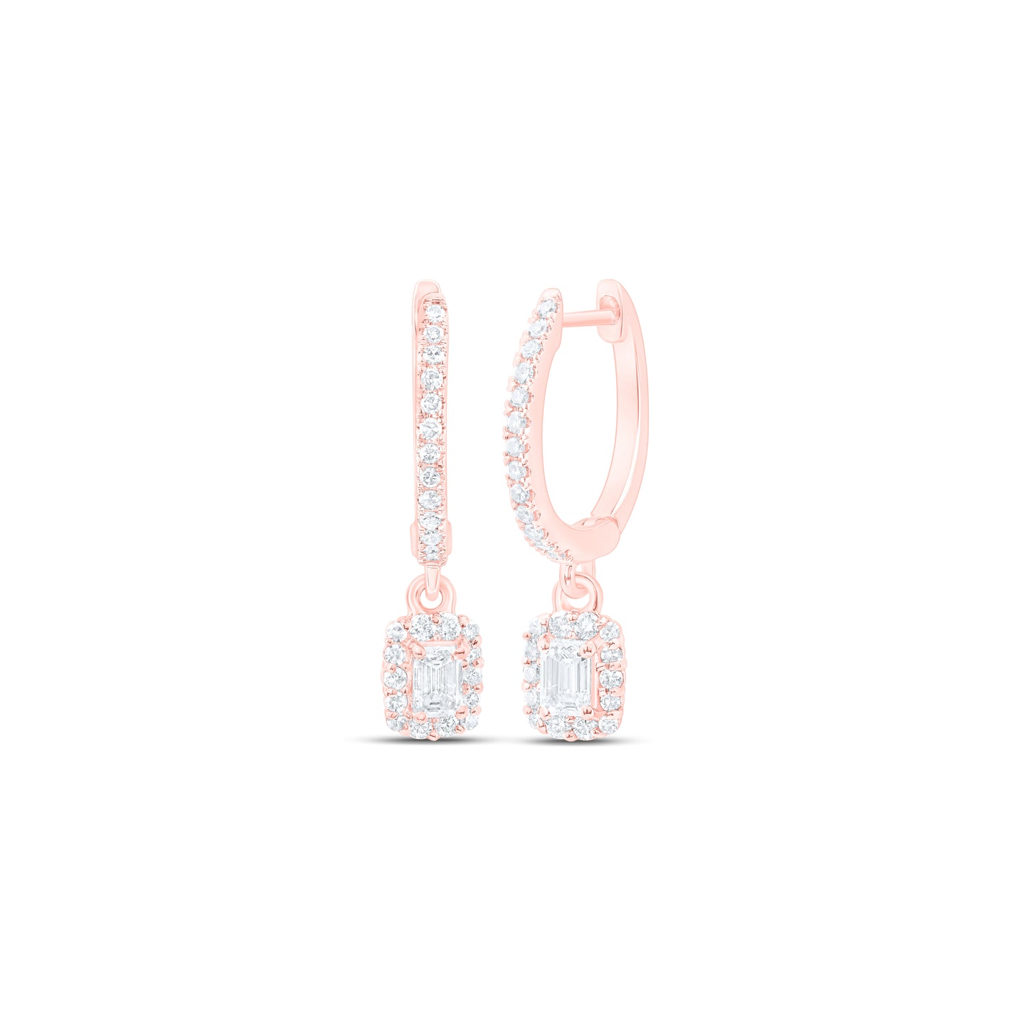 14kt Rose Gold 5/8 Ctw Dia Nke Dangling Earring