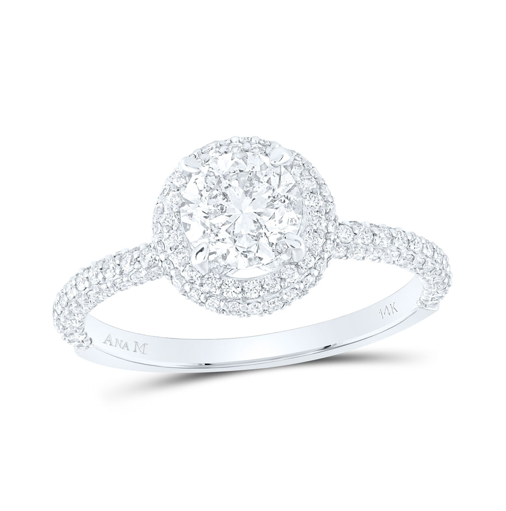 14kt Yellow Or White Gold 1 5/8ctw Diamond Ana M 1ct-crd Engagement Double Halo