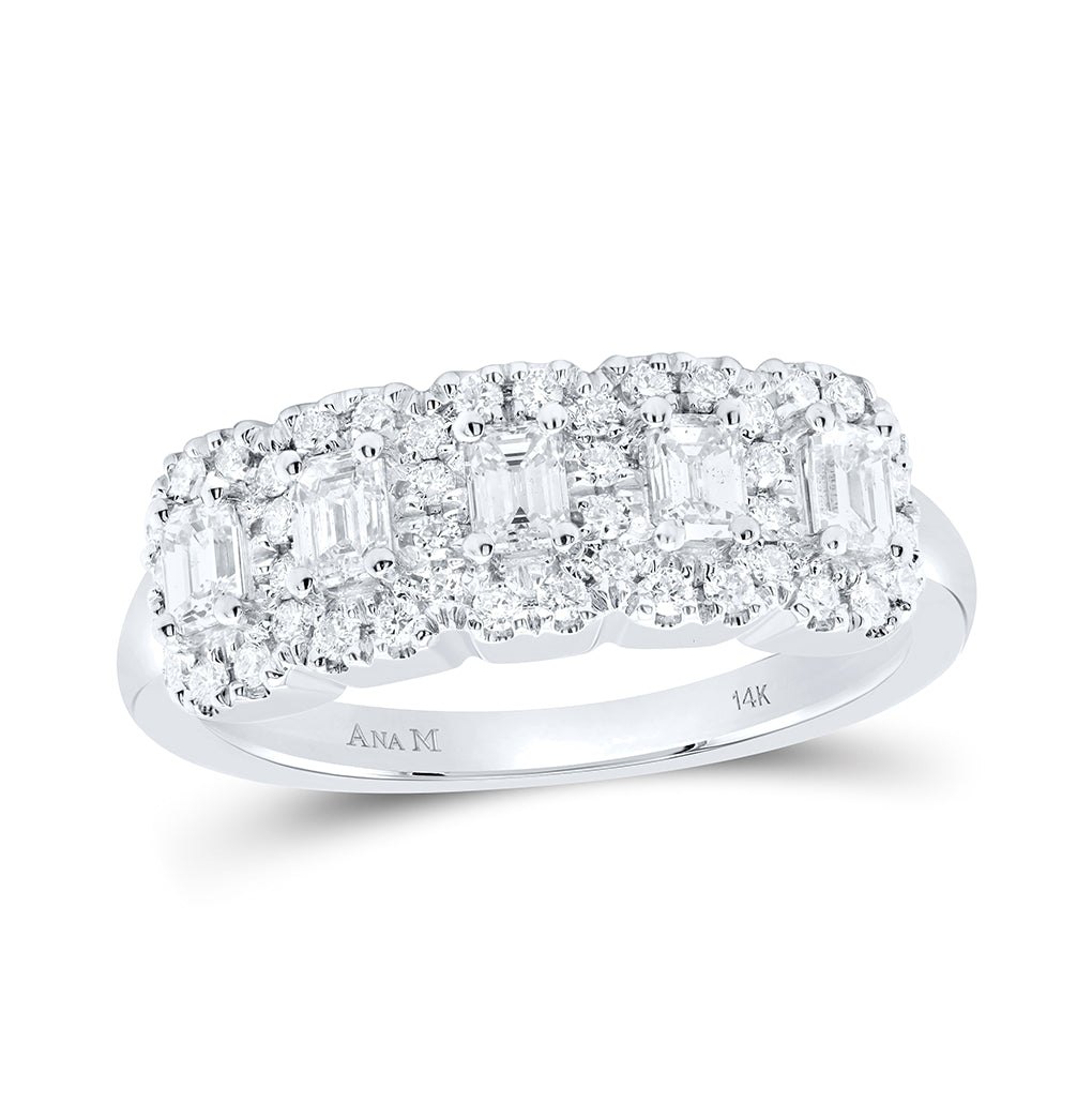 14K Yellow Or White Gold 1ctw Diamond Ana M Fashion Ladies Band