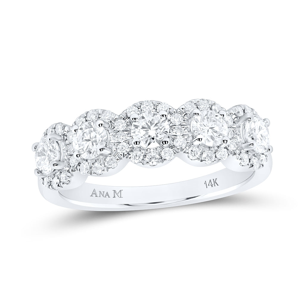 14K Yellow Or White Gold 1ctw Diamond Ana M Fashion Ladies Band