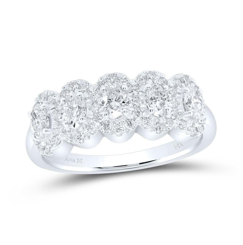 14K Yellow Or White Gold 1ctw Diamond Ana M Fashion Ladies Band