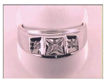 10kt White Gold 1/20ct Diamond Mens Ring