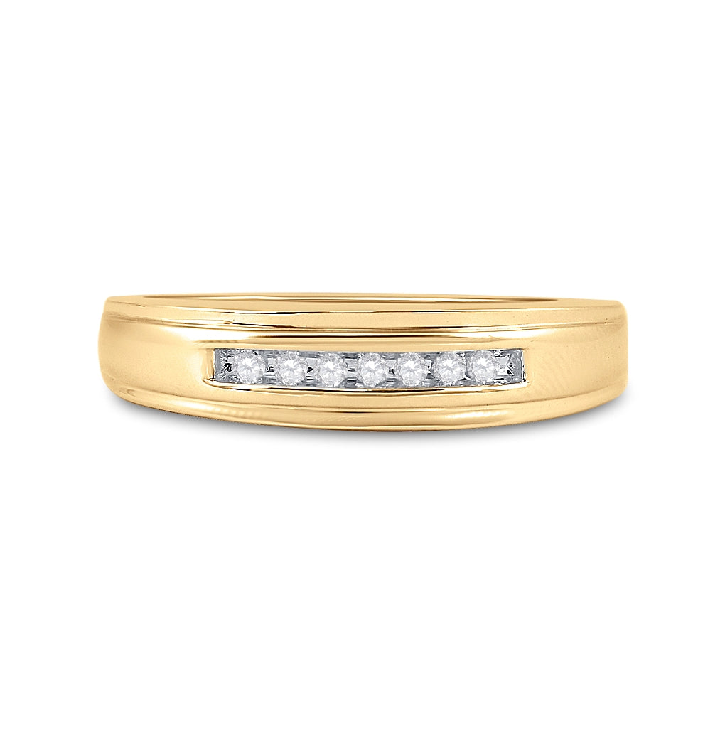 14K White Or Yellow Gold Mens Round Diamond Wedding Band Ring , Mens Size: 7-13