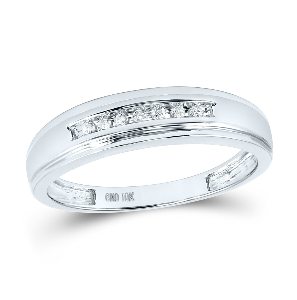 14K White Or Yellow Gold Mens Round Diamond Wedding Band Ring , Mens Size: 7-13