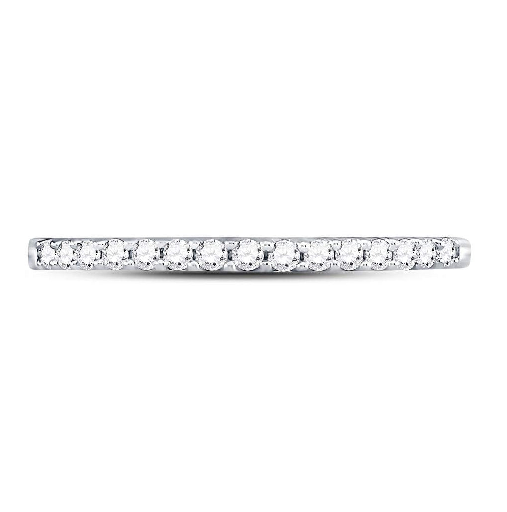 14K White Or Yellow Gold Womens Round Dia. Wedding Single Row Band , Womens Size: 5-10