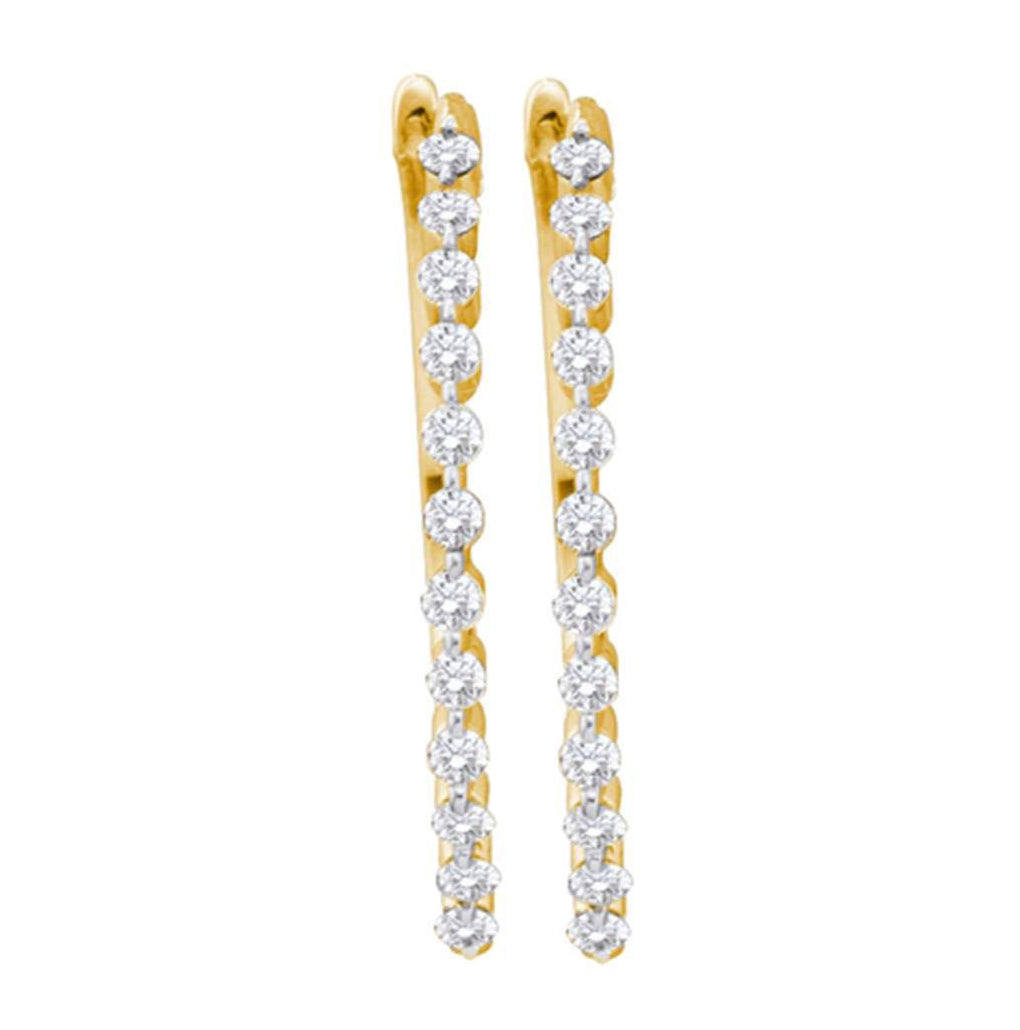 14kt Yellow Gold 1/2ctw Diamond Fashion Hoops Earrings