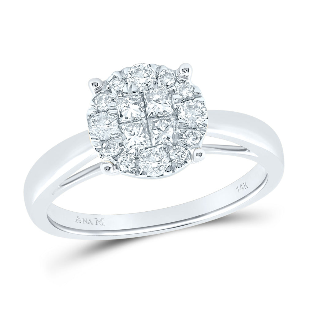14K Yellow Or White Gold Princess Diamond Bridal Wedding Engagement Ring 1/2 Cttw, Womens Size: 5-10