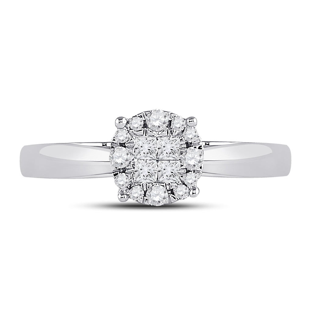 14K Yellow Or White Gold Princess Round Diamond Bridal Wedding Engagement Ring 1/4 Cttw, Womens Size: 5-10
