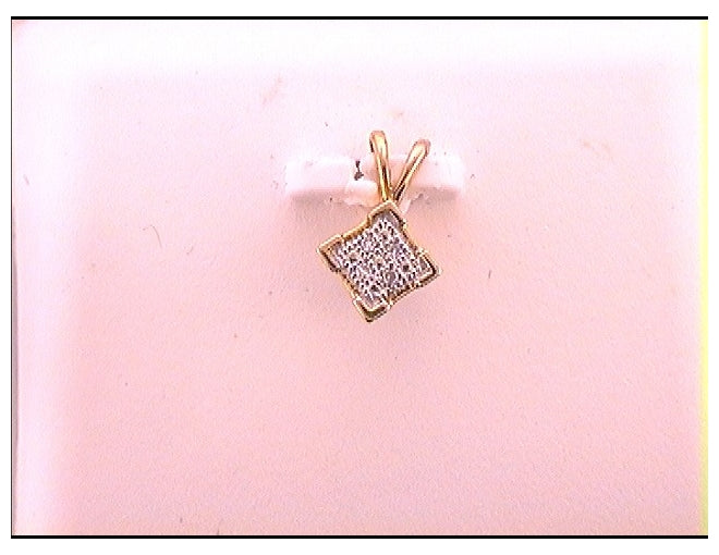 Yellow-tone Sterling 0.01ct Diamond Micro-pave Pendant