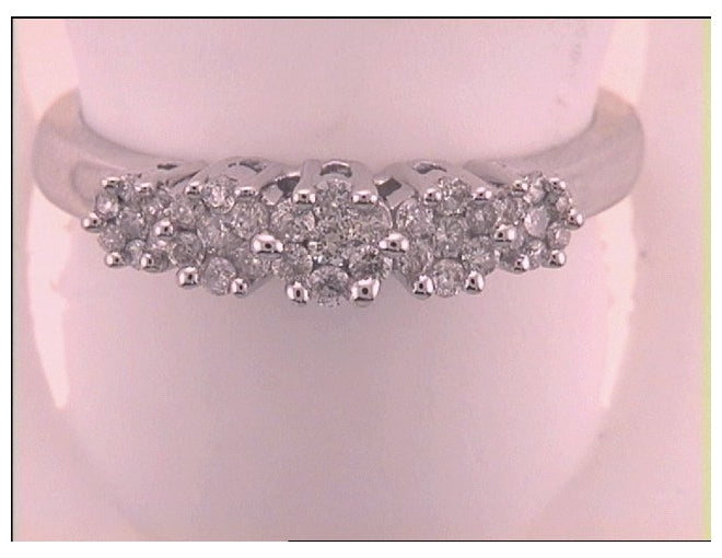 14kt White Gold 1/3ct Diamond Ana M Flower Fashion Ring