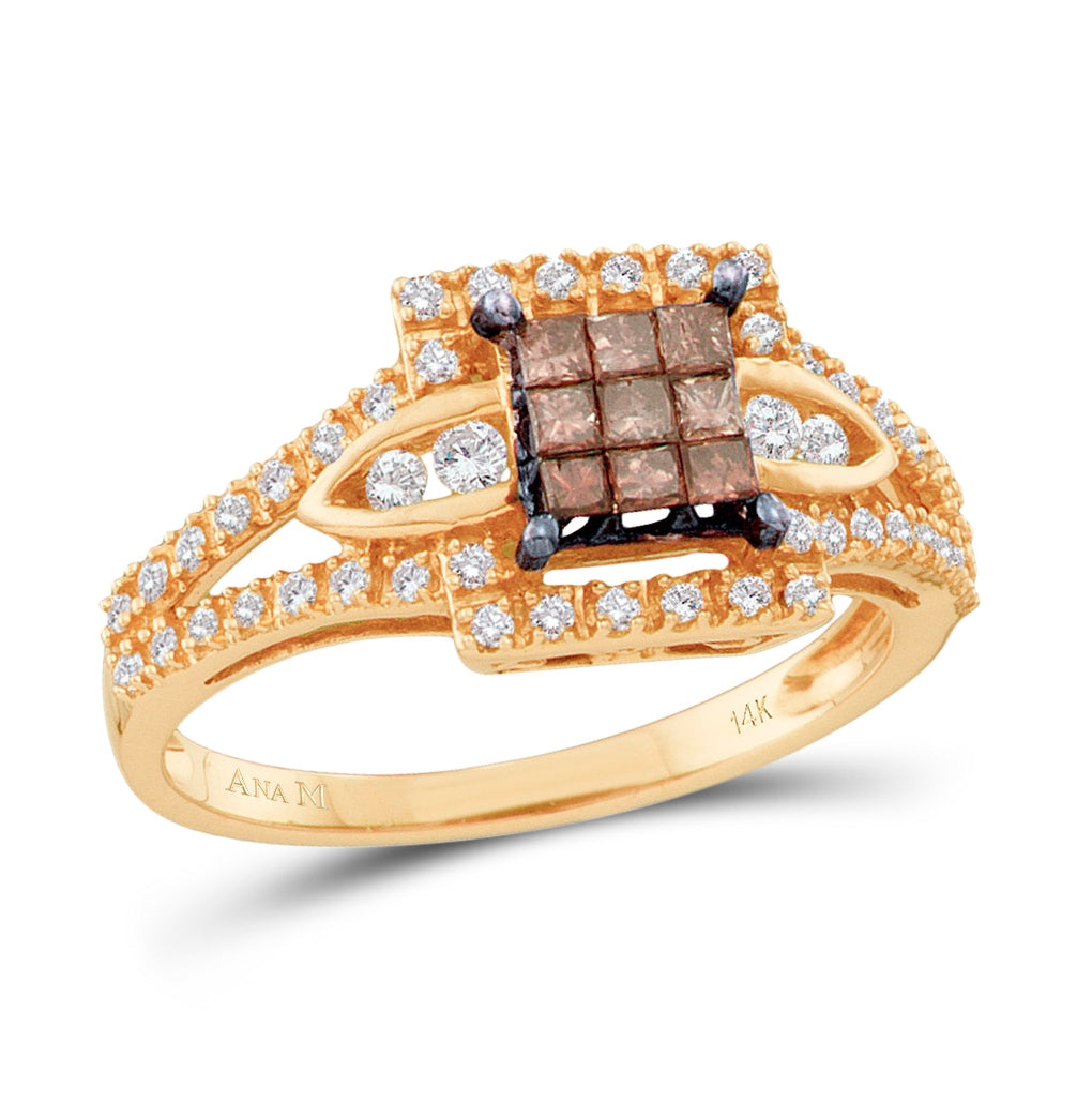 14kt Yellow Gold 1/2ct Diamond Black Invisible Ring