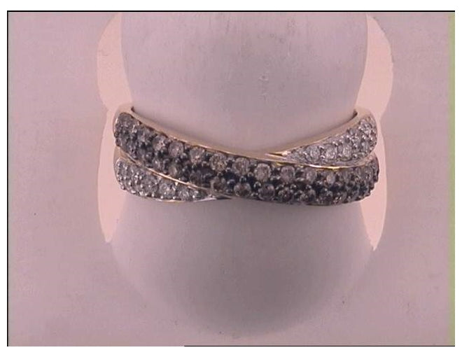 14k Yellow Gold Brown White Round Diamond Crossover Band Ring Unique 1/2 Cttw
